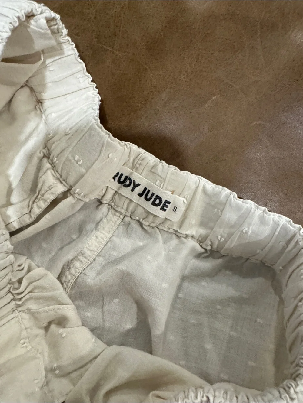 Rudy Jude Tony Swiss Dot Natural Wide-Leg Cotton Gauzy Lounge Trousers Small